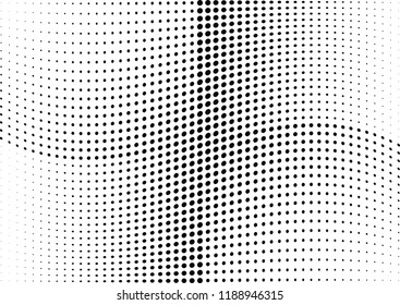Abstract halftone wave dotted background. Halftone twisted grunge pattern, dot, circle.  Vector modern optical halftone pop art texture for poster, business card, cover, label mock-up, sticker layout