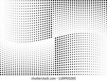 Abstract halftone wave dotted background. Halftone twisted grunge pattern, dot, circle.  Vector modern optical halftone pop art texture for poster, business card, cover, label mock-up, sticker layout