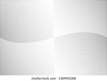 Abstract halftone wave dotted background. Halftone twisted grunge pattern, dot, circle.  Vector modern optical halftone pop art texture for poster, business card, cover, label mock-up, sticker layout