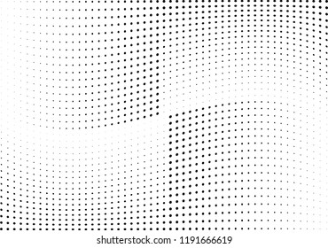 Abstract halftone wave dotted background. Halftone twisted grunge pattern, dot, circle.  Vector modern optical halftone pop art texture for poster, business card, cover, label mock-up, sticker layout