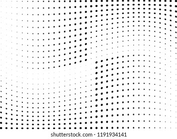 Abstract halftone wave dotted background. Halftone twisted grunge pattern, dot, circle.  Vector modern optical halftone pop art texture for poster, business card, cover, label mock-up, sticker layout