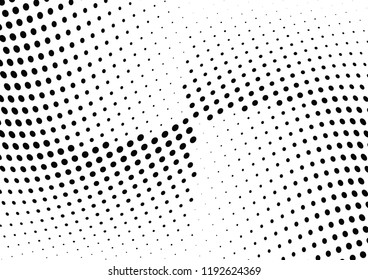 Abstract halftone wave dotted background. Halftone twisted grunge pattern, dot, circle.  Vector modern optical halftone pop art texture for poster, business card, cover, label mock-up, sticker layout