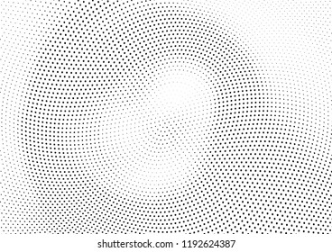 Abstract halftone wave dotted background. Halftone twisted grunge pattern, dot, circle.  Vector modern optical halftone pop art texture for poster, business card, cover, label mock-up, sticker layout