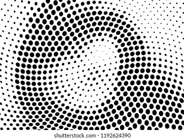Abstract halftone wave dotted background. Halftone twisted grunge pattern, dot, circle.  Vector modern optical halftone pop art texture for poster, business card, cover, label mock-up, sticker layout