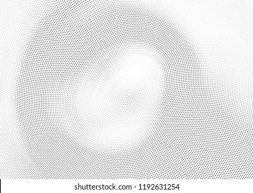 Abstract halftone wave dotted background. Halftone twisted grunge pattern, dot, circle.  Vector modern optical halftone pop art texture for poster, business card, cover, label mock-up, sticker layout