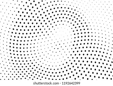 Abstract halftone wave dotted background. Halftone twisted grunge pattern, dot, circle.  Vector modern optical halftone pop art texture for poster, business card, cover, label mock-up, sticker layout
