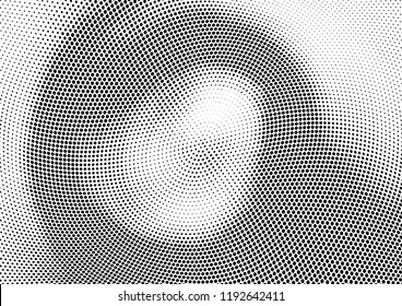 Abstract halftone wave dotted background. Halftone twisted grunge pattern, dot, circle.  Vector modern optical halftone pop art texture for poster, business card, cover, label mock-up, sticker layout