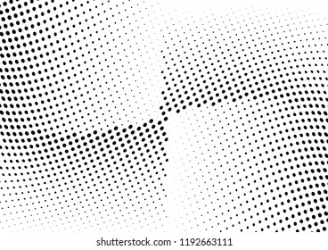 Abstract halftone wave dotted background. Halftone twisted grunge pattern, dot, circle.  Vector modern optical halftone pop art texture for poster, business card, cover, label mock-up, sticker layout