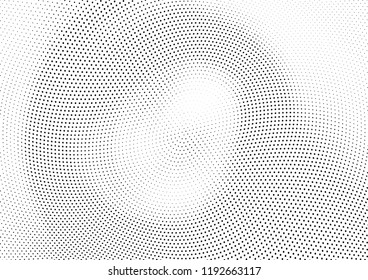 Abstract halftone wave dotted background. Halftone twisted grunge pattern, dot, circle.  Vector modern optical halftone pop art texture for poster, business card, cover, label mock-up, sticker layout