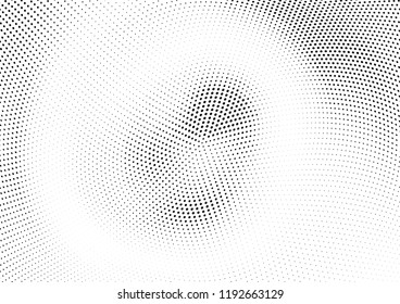 Abstract halftone wave dotted background. Halftone twisted grunge pattern, dot, circle.  Vector modern optical halftone pop art texture for poster, business card, cover, label mock-up, sticker layout