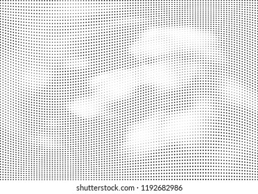 Abstract halftone wave dotted background. Halftone twisted grunge pattern, dot, circle.  Vector modern optical halftone pop art texture for poster, business card, cover, label mock-up, sticker layout