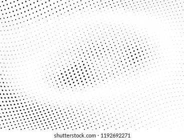 Abstract halftone wave dotted background. Halftone twisted grunge pattern, dot, circle.  Vector modern optical halftone pop art texture for poster, business card, cover, label mock-up, sticker layout
