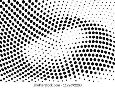 Abstract halftone wave dotted background. Halftone twisted grunge pattern, dot, circle.  Vector modern optical halftone pop art texture for poster, business card, cover, label mock-up, sticker layout
