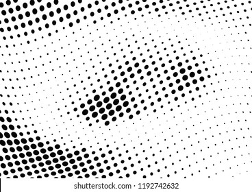Abstract halftone wave dotted background. Halftone twisted grunge pattern, dot, circle.  Vector modern optical halftone pop art texture for poster, business card, cover, label mock-up, sticker layout