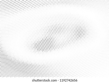 Abstract halftone wave dotted background. Halftone twisted grunge pattern, dot, circle.  Vector modern optical halftone pop art texture for poster, business card, cover, label mock-up, sticker layout