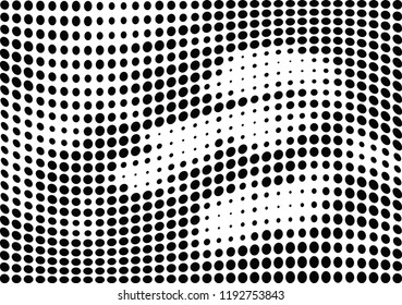 Abstract halftone wave dotted background. Halftone twisted grunge pattern, dot, circle.  Vector modern optical halftone pop art texture for poster, business card, cover, label mock-up, sticker layout