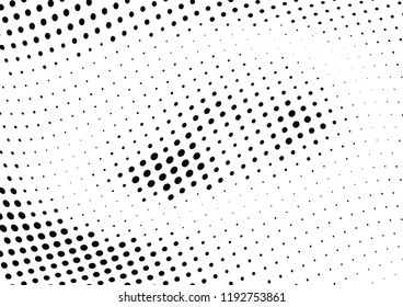 Abstract halftone wave dotted background. Halftone twisted grunge pattern, dot, circle.  Vector modern optical halftone pop art texture for poster, business card, cover, label mock-up, sticker layout