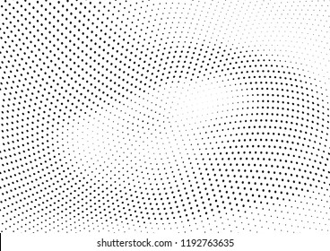 Abstract halftone wave dotted background. Halftone twisted grunge pattern, dot, circle.  Vector modern optical halftone pop art texture for poster, business card, cover, label mock-up, sticker layout