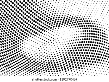 Abstract halftone wave dotted background. Halftone twisted grunge pattern, dot, circle.  Vector modern optical halftone pop art texture for poster, business card, cover, label mock-up, sticker layout