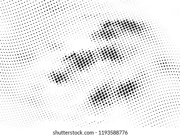 Abstract halftone wave dotted background. Halftone twisted grunge pattern, dot, circle.  Vector modern optical halftone pop art texture for poster, business card, cover, label mock-up, sticker layout