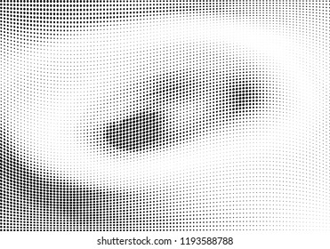 Abstract halftone wave dotted background. Halftone twisted grunge pattern, dot, circle.  Vector modern optical halftone pop art texture for poster, business card, cover, label mock-up, sticker layout