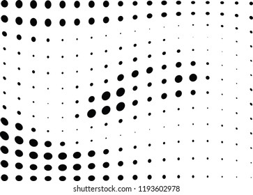 Abstract halftone wave dotted background. Halftone twisted grunge pattern, dot, circle.  Vector modern optical halftone pop art texture for poster, business card, cover, label mock-up, sticker layout