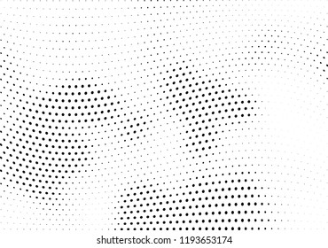 Abstract halftone wave dotted background. Halftone twisted grunge pattern, dot, circle.  Vector modern optical halftone pop art texture for poster, business card, cover, label mock-up, sticker layout