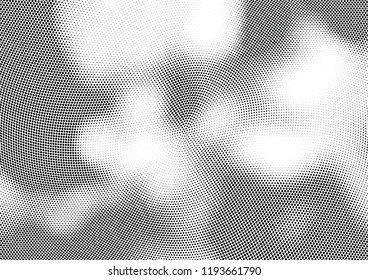 Abstract halftone wave dotted background. Halftone twisted grunge pattern, dot, circle.  Vector modern optical halftone pop art texture for poster, business card, cover, label mock-up, sticker layout