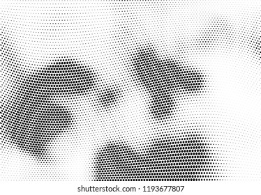 Abstract halftone wave dotted background. Halftone twisted grunge pattern, dot, circle.  Vector modern optical halftone pop art texture for poster, business card, cover, label mock-up, sticker layout