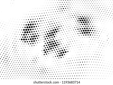 Abstract halftone wave dotted background. Halftone twisted grunge pattern, dot, circle.  Vector modern optical halftone pop art texture for poster, business card, cover, label mock-up, sticker layout
