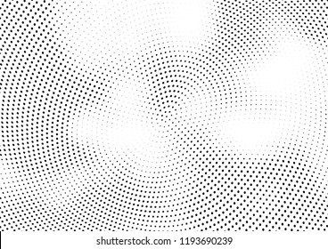 Abstract halftone wave dotted background. Halftone twisted grunge pattern, dot, circle.  Vector modern optical halftone pop art texture for poster, business card, cover, label mock-up, sticker layout