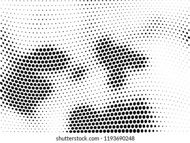 Abstract halftone wave dotted background. Halftone twisted grunge pattern, dot, circle.  Vector modern optical halftone pop art texture for poster, business card, cover, label mock-up, sticker layout