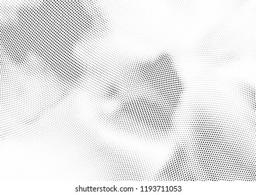 Abstract halftone wave dotted background. Halftone twisted grunge pattern, dot, circle.  Vector modern optical halftone pop art texture for poster, business card, cover, label mock-up, sticker layout