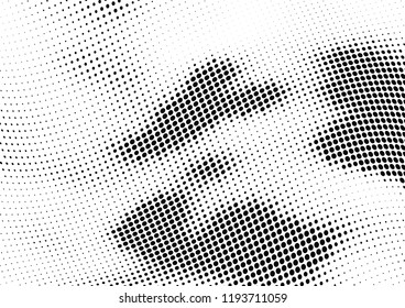 Abstract halftone wave dotted background. Halftone twisted grunge pattern, dot, circle.  Vector modern optical halftone pop art texture for poster, business card, cover, label mock-up, sticker layout