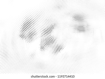 Abstract halftone wave dotted background. Halftone twisted grunge pattern, dot, circle.  Vector modern optical halftone pop art texture for poster, business card, cover, label mock-up, sticker layout