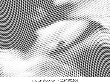 Abstract halftone wave dotted background. Halftone twisted grunge pattern, dot, circle.  Vector modern optical halftone pop art texture for poster, business card, cover, label mock-up, sticker layout