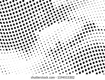 Abstract halftone wave dotted background. Halftone twisted grunge pattern, dot, circle.  Vector modern optical halftone pop art texture for poster, business card, cover, label mock-up, sticker layout