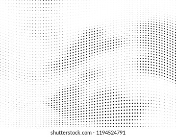 Abstract halftone wave dotted background. Halftone twisted grunge pattern, dot, circle.  Vector modern optical halftone pop art texture for poster, business card, cover, label mock-up, sticker layout