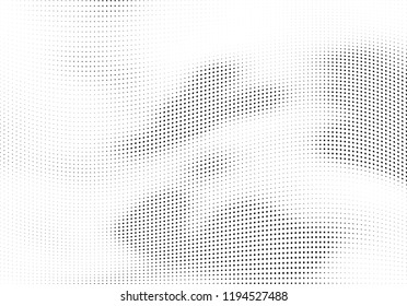 Abstract halftone wave dotted background. Halftone twisted grunge pattern, dot, circle.  Vector modern optical halftone pop art texture for poster, business card, cover, label mock-up, sticker layout