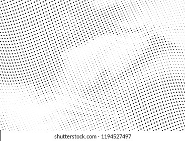 Abstract halftone wave dotted background. Halftone twisted grunge pattern, dot, circle.  Vector modern optical halftone pop art texture for poster, business card, cover, label mock-up, sticker layout
