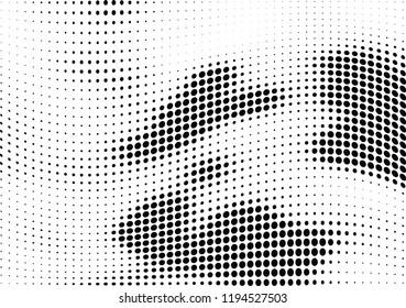 Abstract halftone wave dotted background. Halftone twisted grunge pattern, dot, circle.  Vector modern optical halftone pop art texture for poster, business card, cover, label mock-up, sticker layout