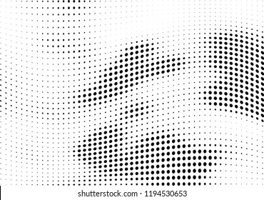 Abstract halftone wave dotted background. Halftone twisted grunge pattern, dot, circle.  Vector modern optical halftone pop art texture for poster, business card, cover, label mock-up, sticker layout