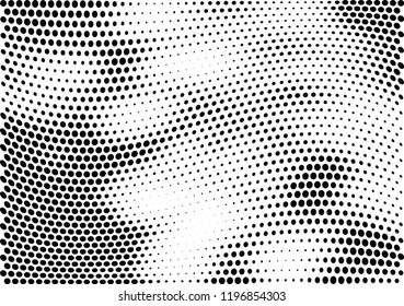 Abstract halftone wave dotted background. Halftone twisted grunge pattern, dot, circle.  Vector modern optical halftone pop art texture for poster, business card, cover, label mock-up, sticker layout