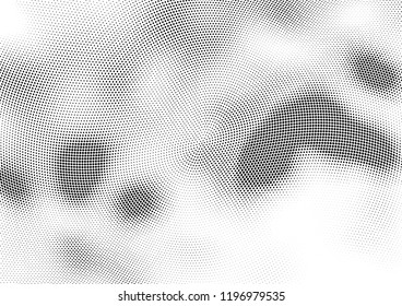 Abstract halftone wave dotted background. Halftone twisted grunge pattern, dot, circle.  Vector modern optical halftone pop art texture for poster, business card, cover, label mock-up, sticker layout