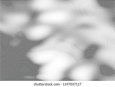 Abstract halftone wave dotted background. Halftone twisted grunge pattern, dot, circle.  Vector modern optical halftone pop art texture for poster, business card, cover, label mock-up, sticker layout