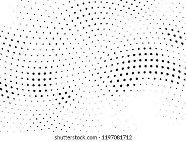 Abstract halftone wave dotted background. Halftone twisted grunge pattern, dot, circle.  Vector modern optical halftone pop art texture for poster, business card, cover, label mock-up, sticker layout