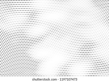 Abstract halftone wave dotted background. Halftone twisted grunge pattern, dot, circle.  Vector modern optical halftone pop art texture for poster, business card, cover, label mock-up, sticker layout
