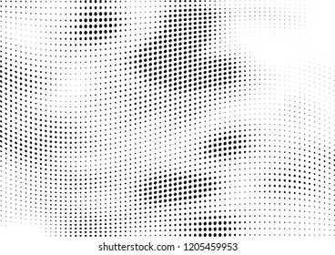 Abstract halftone wave dotted background. Halftone twisted grunge pattern, dot, circle.  Vector modern optical halftone pop art texture for poster, business card, cover, label mock-up, sticker layout