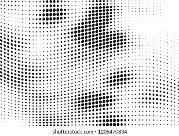 Abstract halftone wave dotted background. Halftone twisted grunge pattern, dot, circle.  Vector modern optical halftone pop art texture for poster, business card, cover, label mock-up, sticker layout