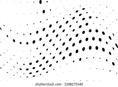 Abstract halftone wave dotted background. Halftone twisted grunge pattern, dot, circle.  Vector modern optical halftone pop art texture for poster, business card, cover, label mock-up, sticker layout